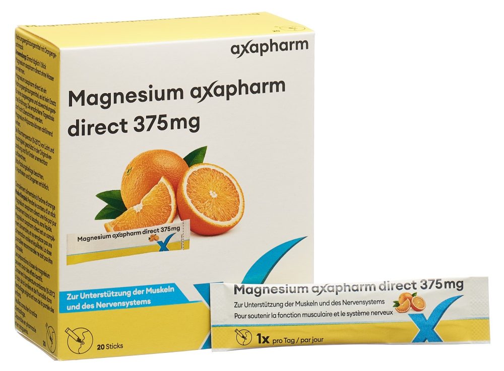 axapharm Magnesium direct Sticks 375mg (20 Stk)