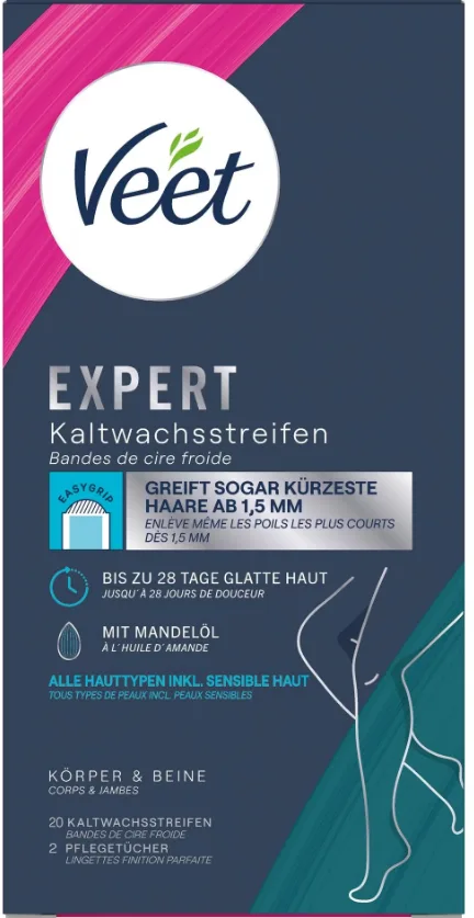 Veet - Expert Kaltwachsstreifen Körper & Beine, 20Stück