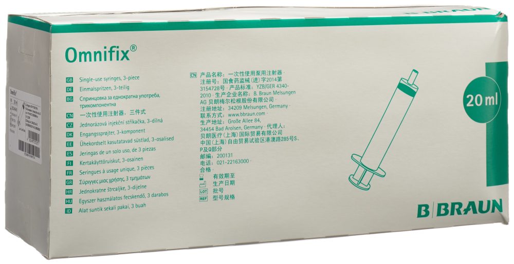 B. BRAUN Omnifix Spritze 20ml Luer Lock latexfrei (100 Stk)