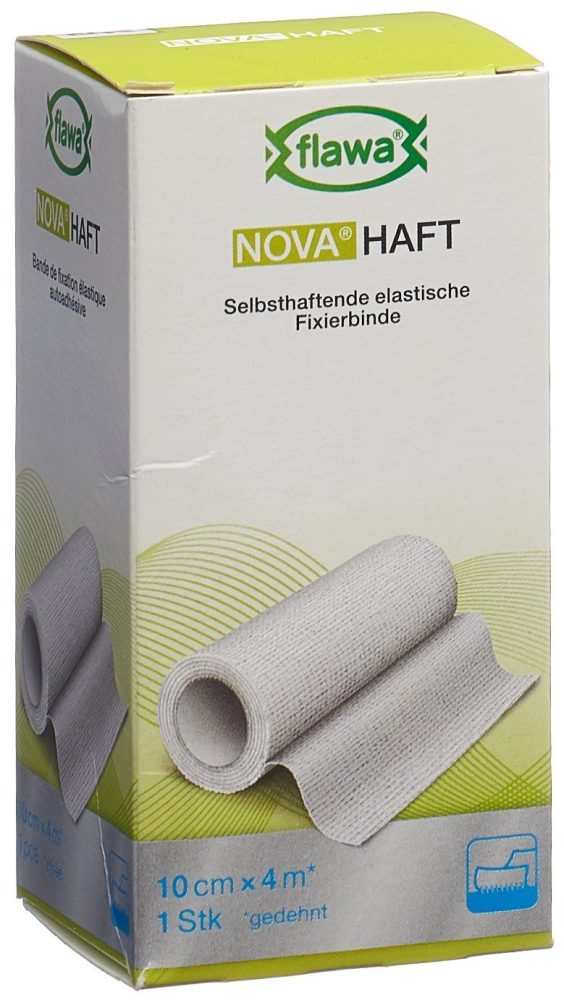 flawa NOVA HAFT kohäsive Gazebinde, 10cmx4m (1 Stk)