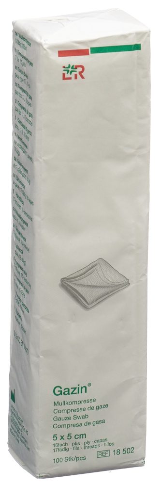 Gazin Faltkompr 5x5cm 16f unsteril (100 Stück)