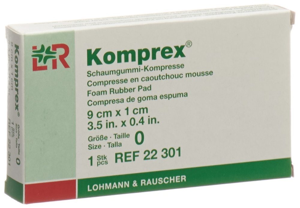 Komprex Schaumgummi Kompressen 9x5x1cm (1 Stück)
