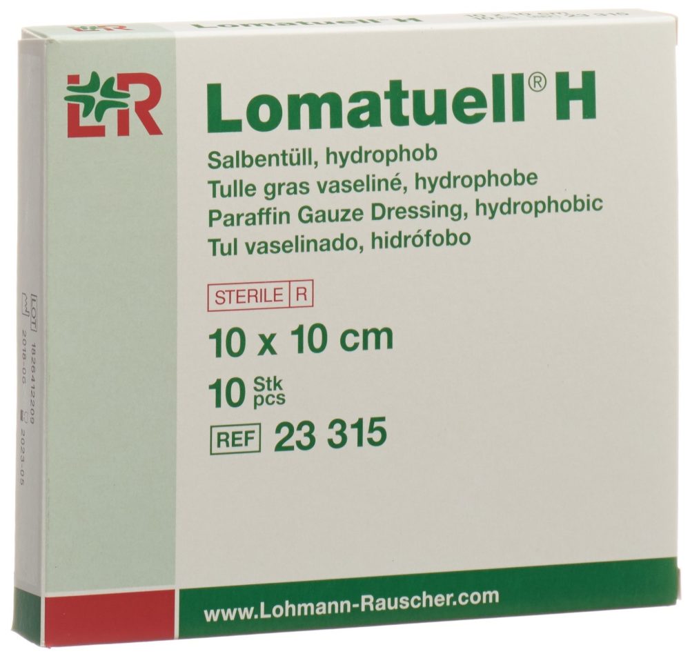 Lomatuell H Salbentüll, 10x10cm, steril (10 Stk)