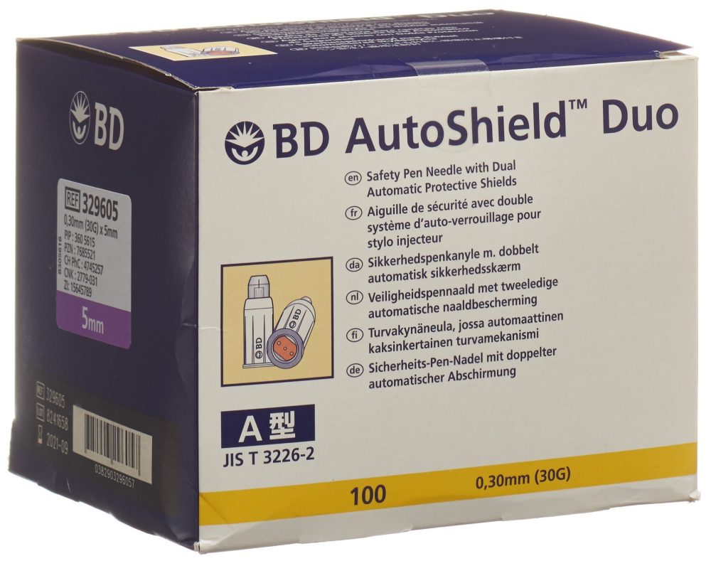 BD AutoSchield Duo Sicherheitspennadel 5mm (100 Stk)