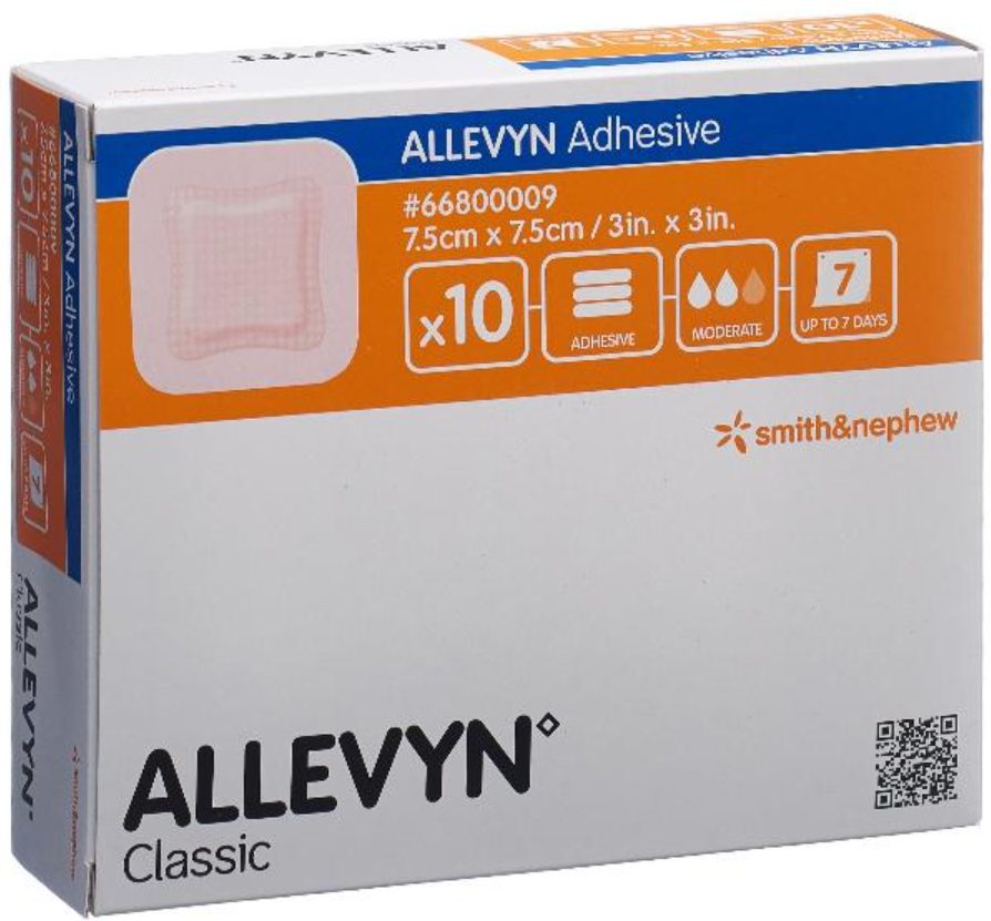 ALLEVYN Adhesive Wundverband, 7.5x7.5cm (10 Stk)