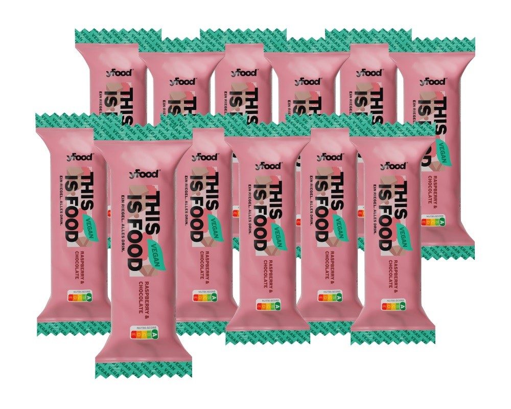 YFood Veganer Protein Riegel Raspberry & Chocolate (12x60g)