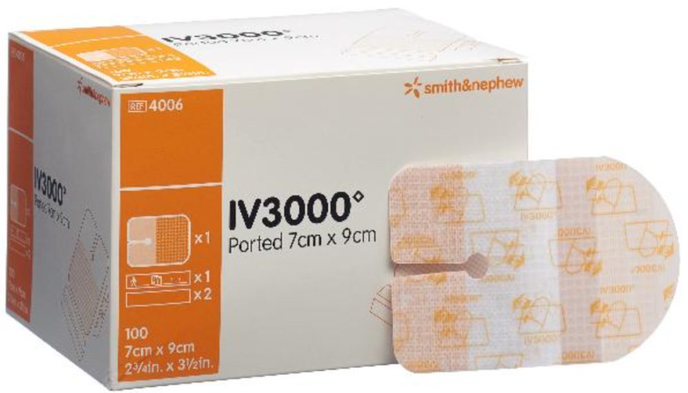 IV3000 Kanülenfixation, 7x9cm, Schlitz (100 Stk)