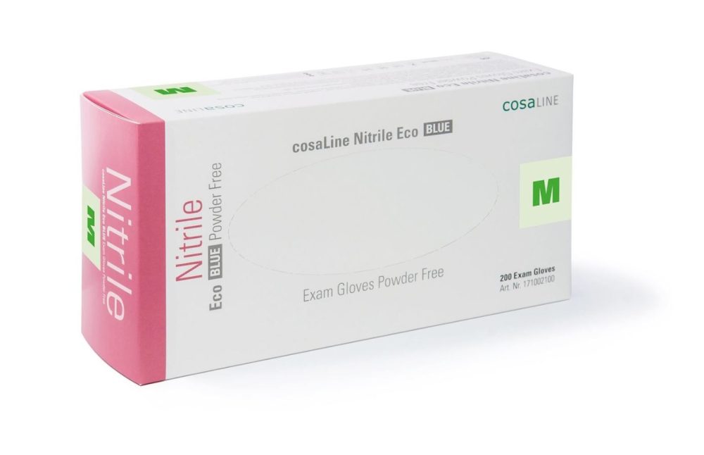cosaLine Untersuchungshandschuhe M Nitril Eco blau puderfrei (200 Stück)