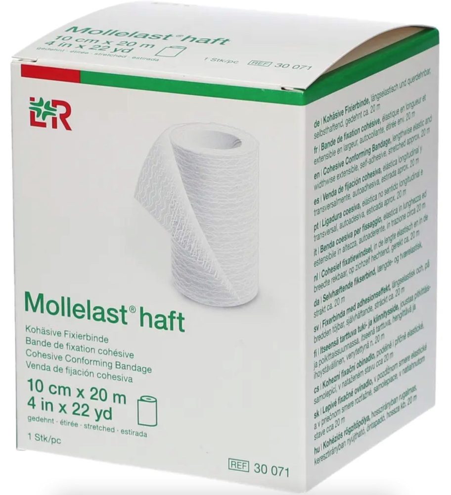 Mollelast haft Fixierbinde 10cmx20m weiss (1 Stk)