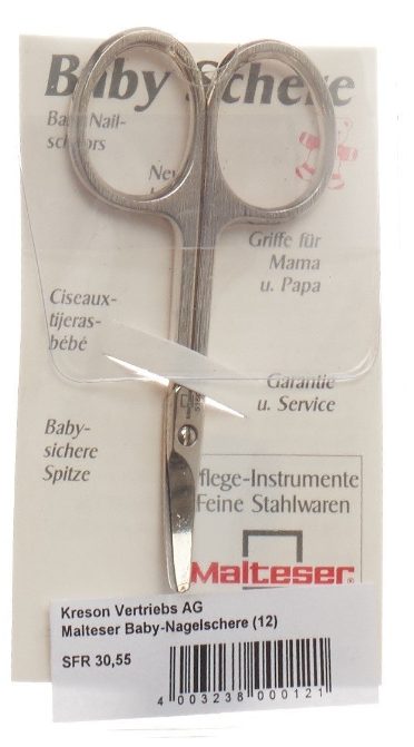 Malteser Baby-Nagelschere schräg, 7.5cm, No.12 (1 Stk)
