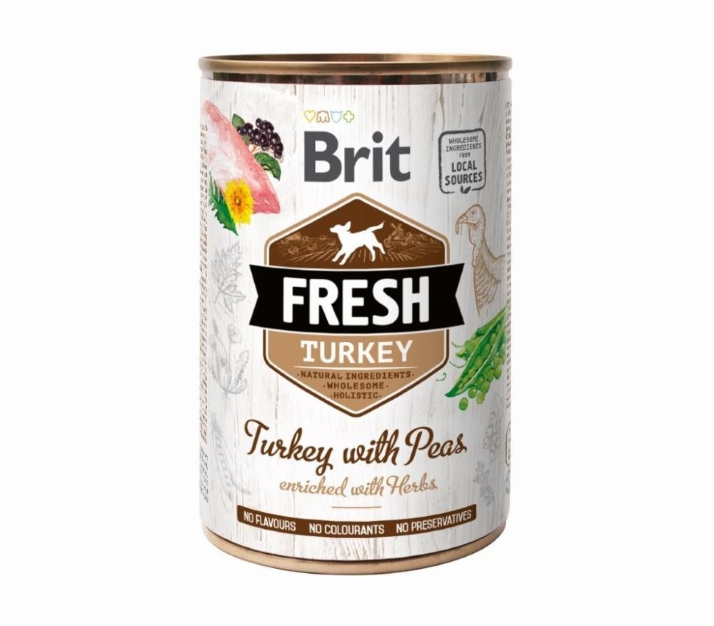 Brit Fresh Can Truthahn mit Erbsen, Nassfutter für Hunde (6x400g)