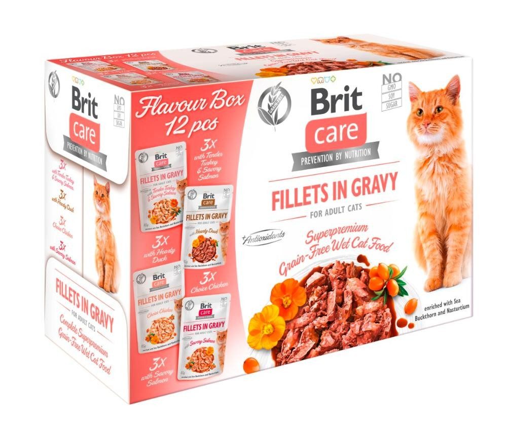 Brit Care Nassfutter Katze Adult Filets in Sauce Multipack 12x85 g
