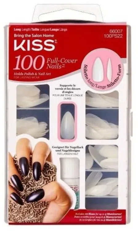 Kiss Plain nails full cover and tips Stiletto (1 Stk)