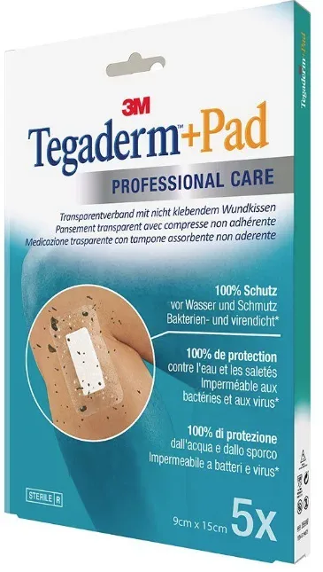 3M Tegaderm+Pad 9x15cm, Wundkissen 4.5x10cm (5 Stk)