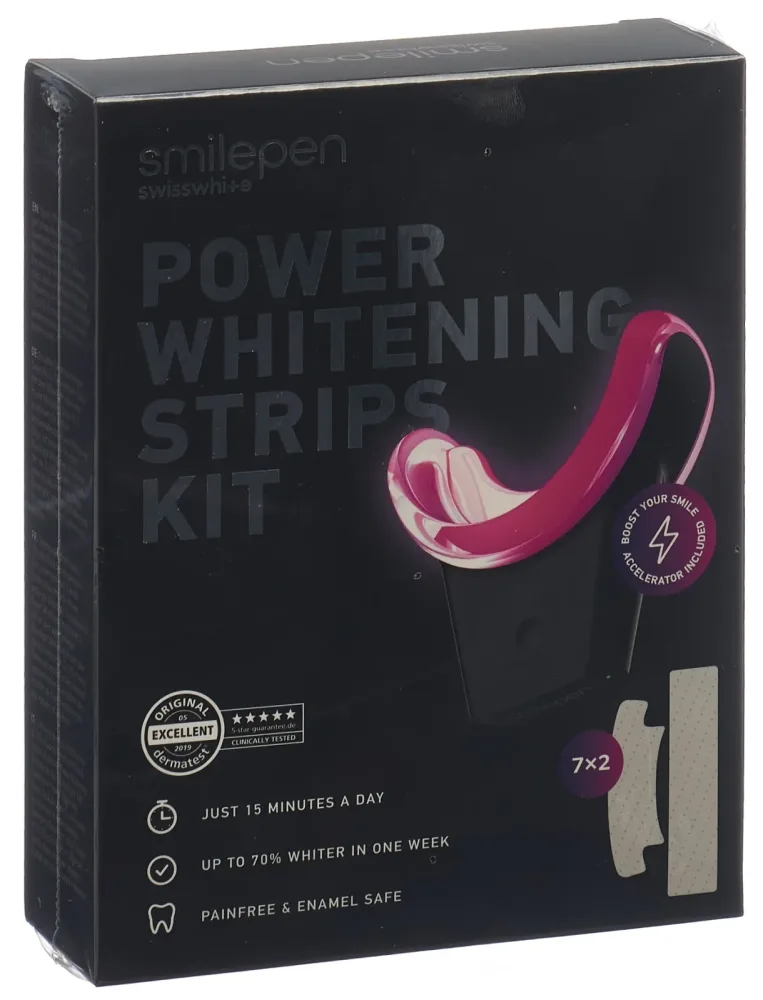 Smilepen Power Whitening Strips Kit 7x2 Strips 1x Whitening Accelerator (1 Stk)