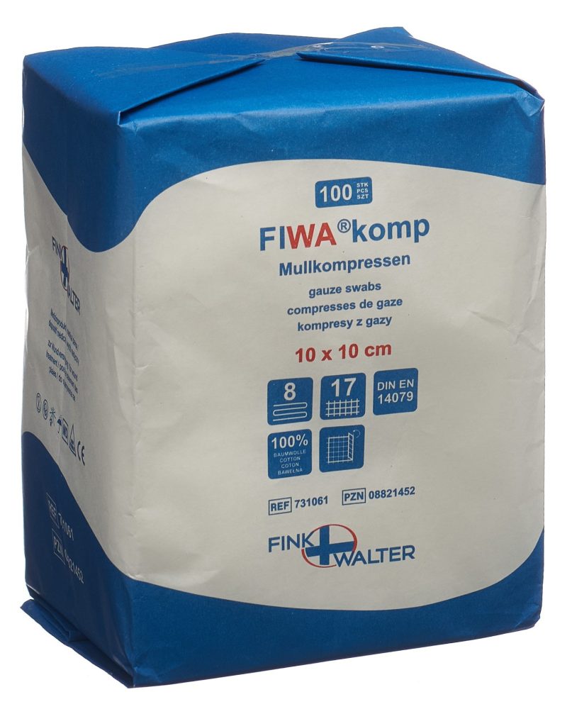 FIWA Mullkompressen aus Verbandmull 10x10cm (100 Stk)