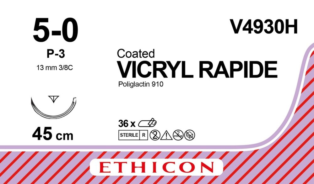 VICRYL RAPIDE 45cm ungefärbt 5-0 P-3 Multiple (36 Stk)