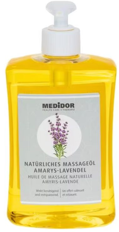 MEDiDOR Massageöl Amyris-Lavendel mit Dosierspender (500ml)