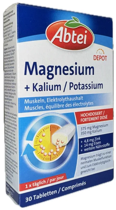 Abtei Magnesium + Kalium Depot (30 Stk)