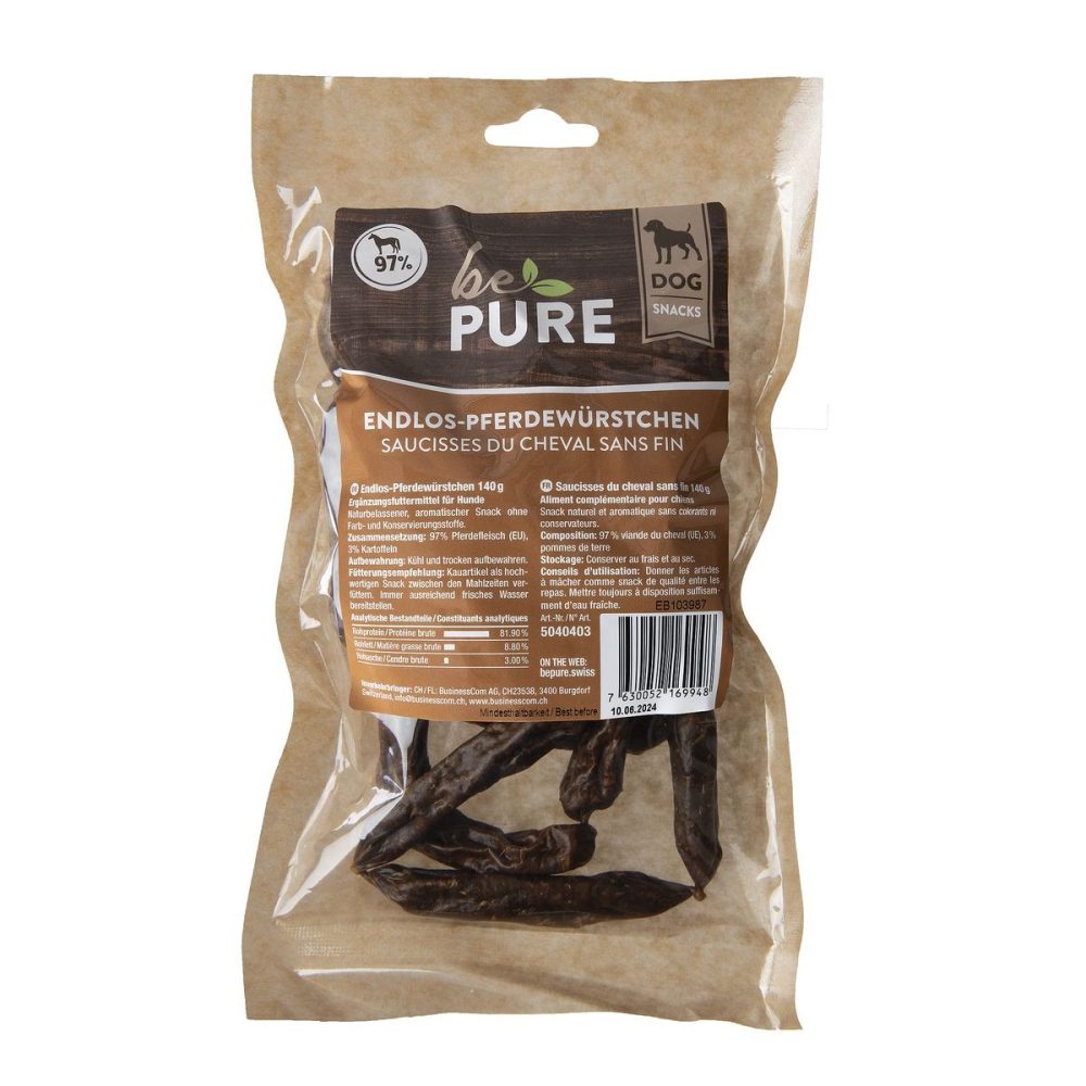 bePure Endlos-Pferdewürstchen für Hunde (140g)