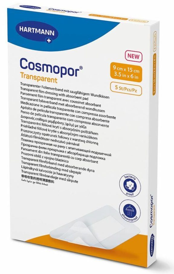Cosmopor Transparent, 9x15cm, steril (5 Stk)