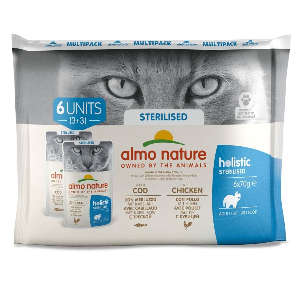 Almo nature Almo Holistic Sterilised Multipack 6x70 g mit Kabeljau & Huhn