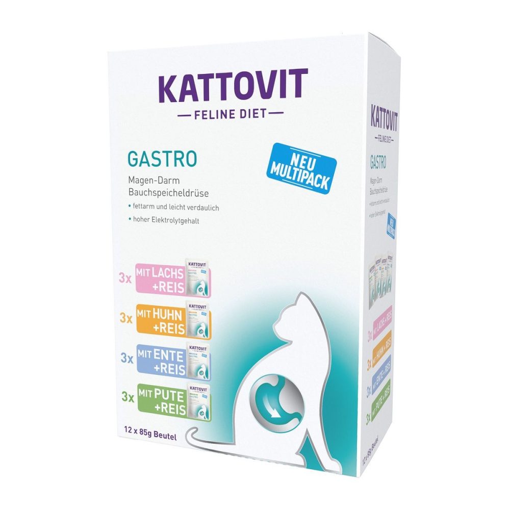 KATTOVIT Feline Diet Nassfutter Katze Gastro Multipack in Sauce 12x85 g