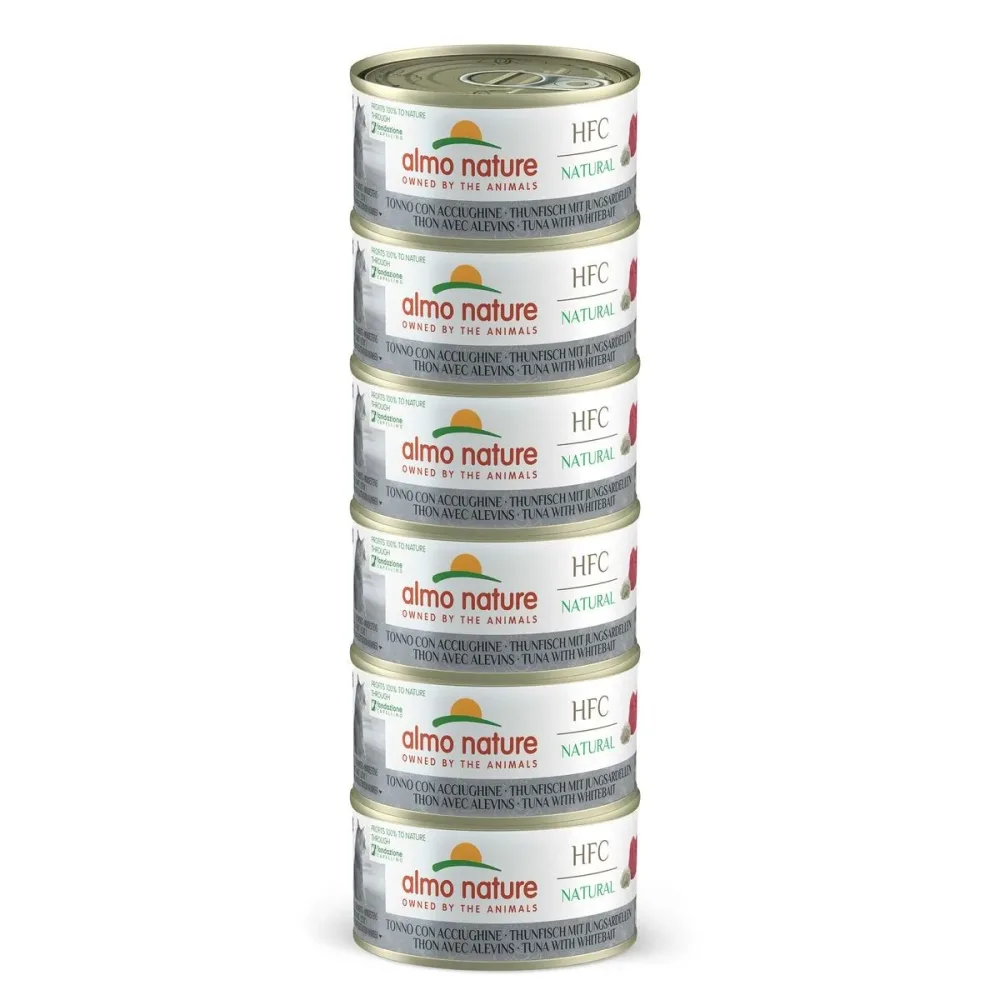 Almo Nature HFC Natural Megapack Nassfutter mit Thunfisch und Jungsardellen für Katzen (6x70g)