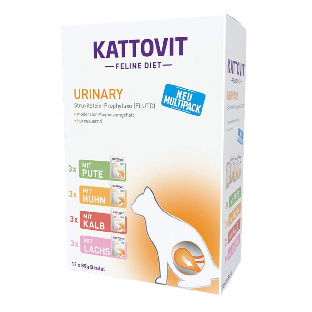 KATTOVIT Feline Diet Nassfutter Katze Urinary Multipack in Sauce 12x85 g