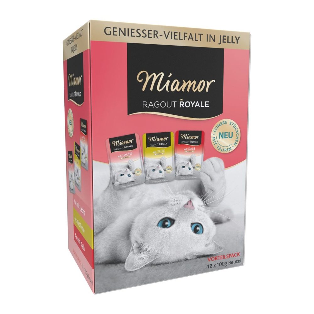 Miamor Ragout Royale in Jelly Multipack 12x100g Pute, Lachs, Kalb