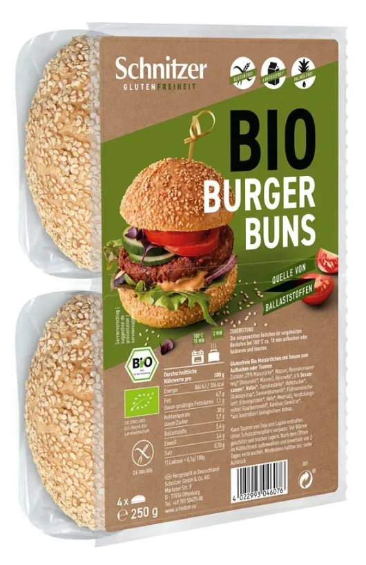 Schnitzer Bio Hamburger Buns Beutel (250g)