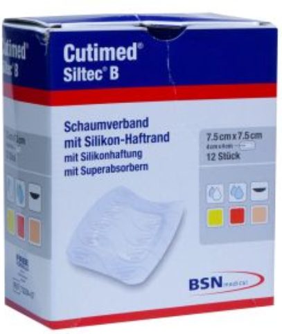 Cutimed Siltec B Silikon-Schaumverband 7.5x7.5cm (10 Stk)
