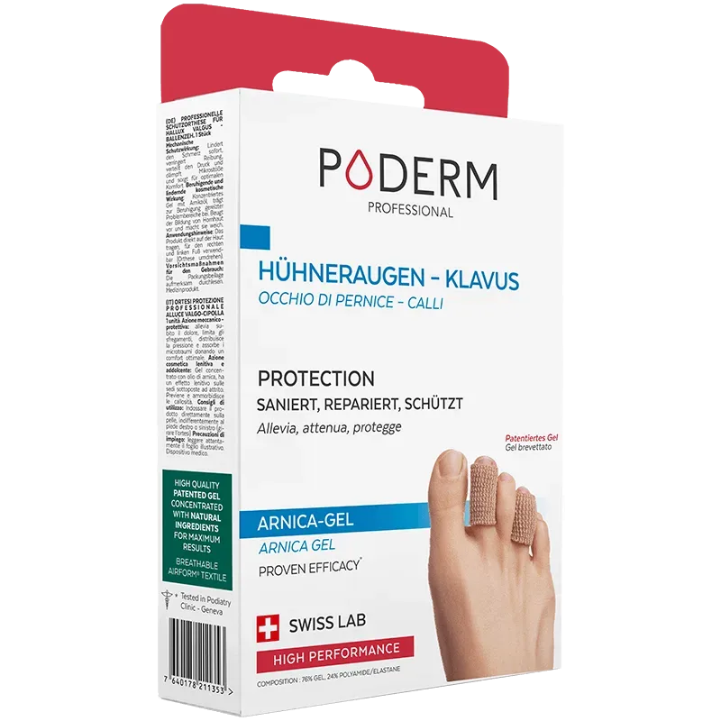 PODERM - Clavus & Hühnerauge Digitube X2 - Größe S - Von Podologen empfohlen - 100% natürlich & vegan - Swiss Made, S