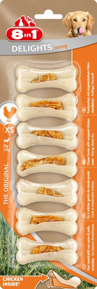 8in1 Delights Strong Kauknochen Kiefertraining XS 7 Stück