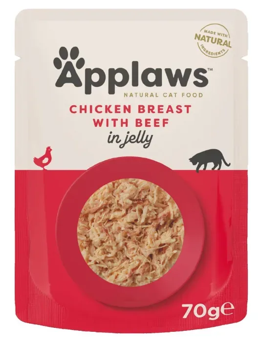 Applaws Nassfutter mit Huhn und Rind in Gelee (70g)