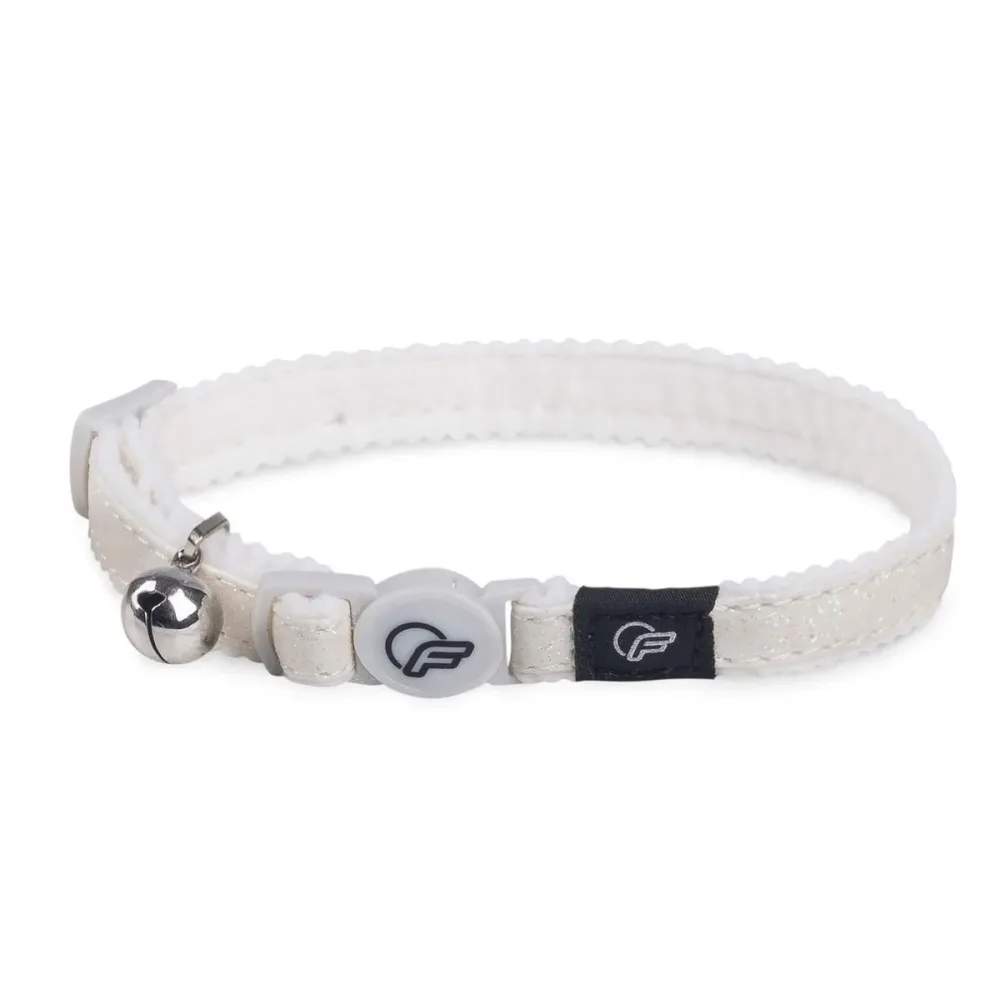 Freezack Katzenhalsband Glitter Flake weiss, Halsumfang 20-30cm (1 Stk)
