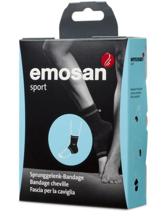 Emosan Sport Sprunggelenk-Bandage M, Umfang Sprunggelenk 22-24cm (1 Stk)