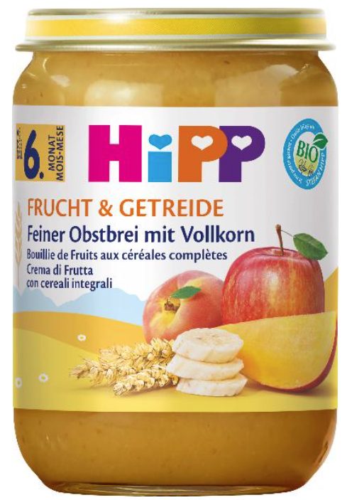 Hipp Bio Feiner Obst-Brei mit Vollkorn (190g)