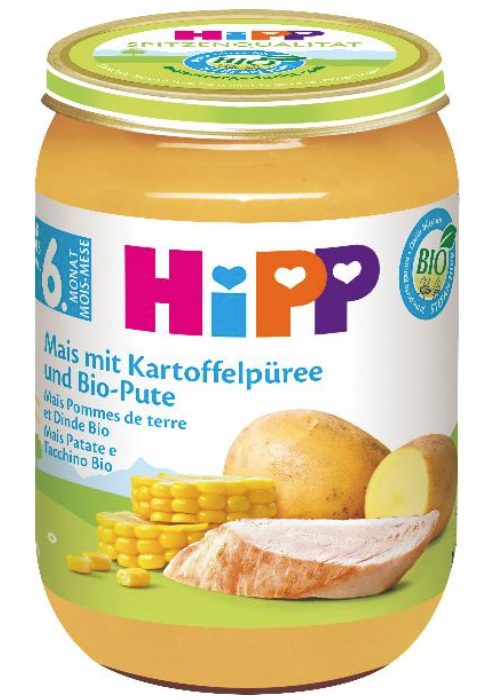 Hipp Bio Mais mit Kartoffelpüree und Bio-Pute (190g)