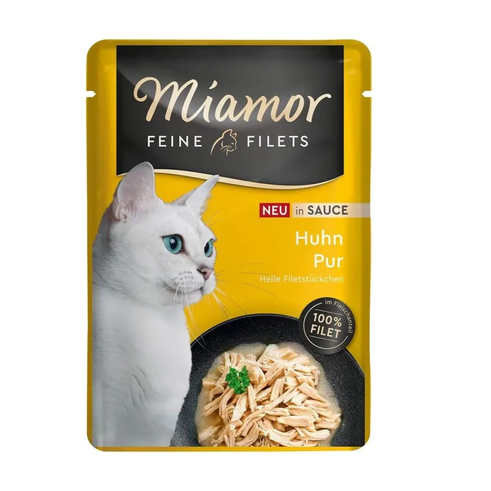 Miamor Feine Filets in Sauce Huhn Pur, Nassfutter für Katzen (100g)