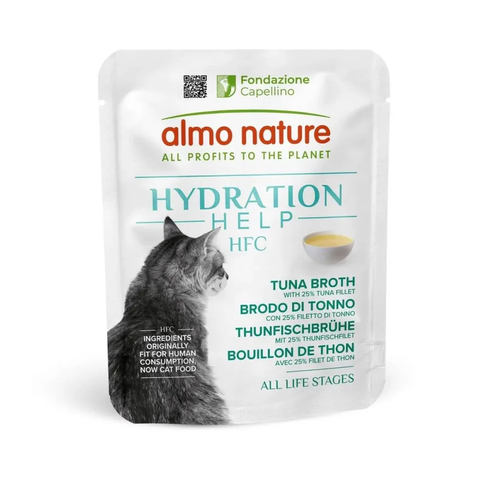 Almo Nature HFC Hydration mit Thunfisch und Brühe, Nassfutter für Katzen (50g)