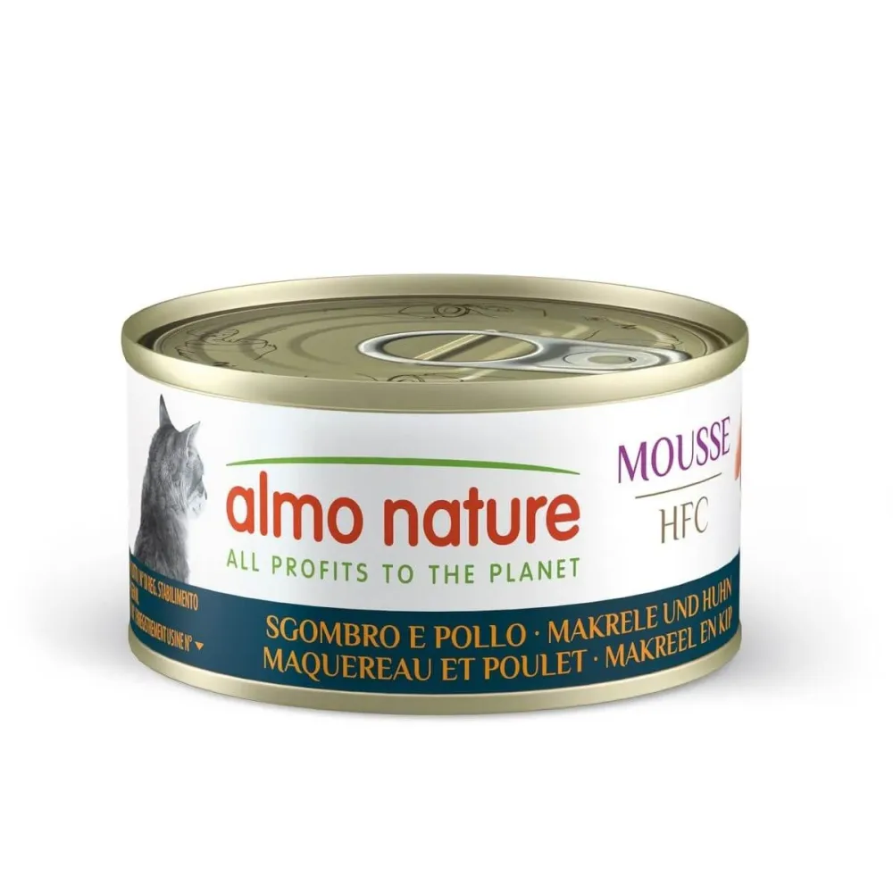 Almo Nature HFC Mousse Makrele und Huhn, Nassfutter für Katzen (70g)