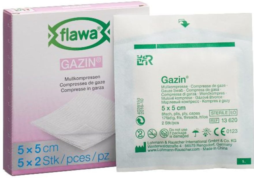 flawa Gazin Mullkompressen 5x5cm steril (5x2 Stück)