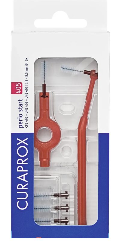 CURAPROX CPS 405 Perio Starter-Set Kirschrot mit 5 Bürsten, Durchmesser 1.3-5mm (1 Stk)