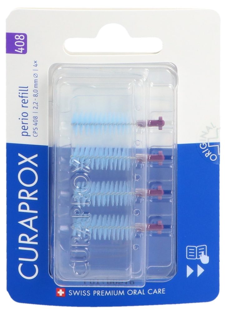 CURAPROX CPS 408 Perio Lila Ersatzbürsten, Durchmesser 2.2-8mm (4 Stk)