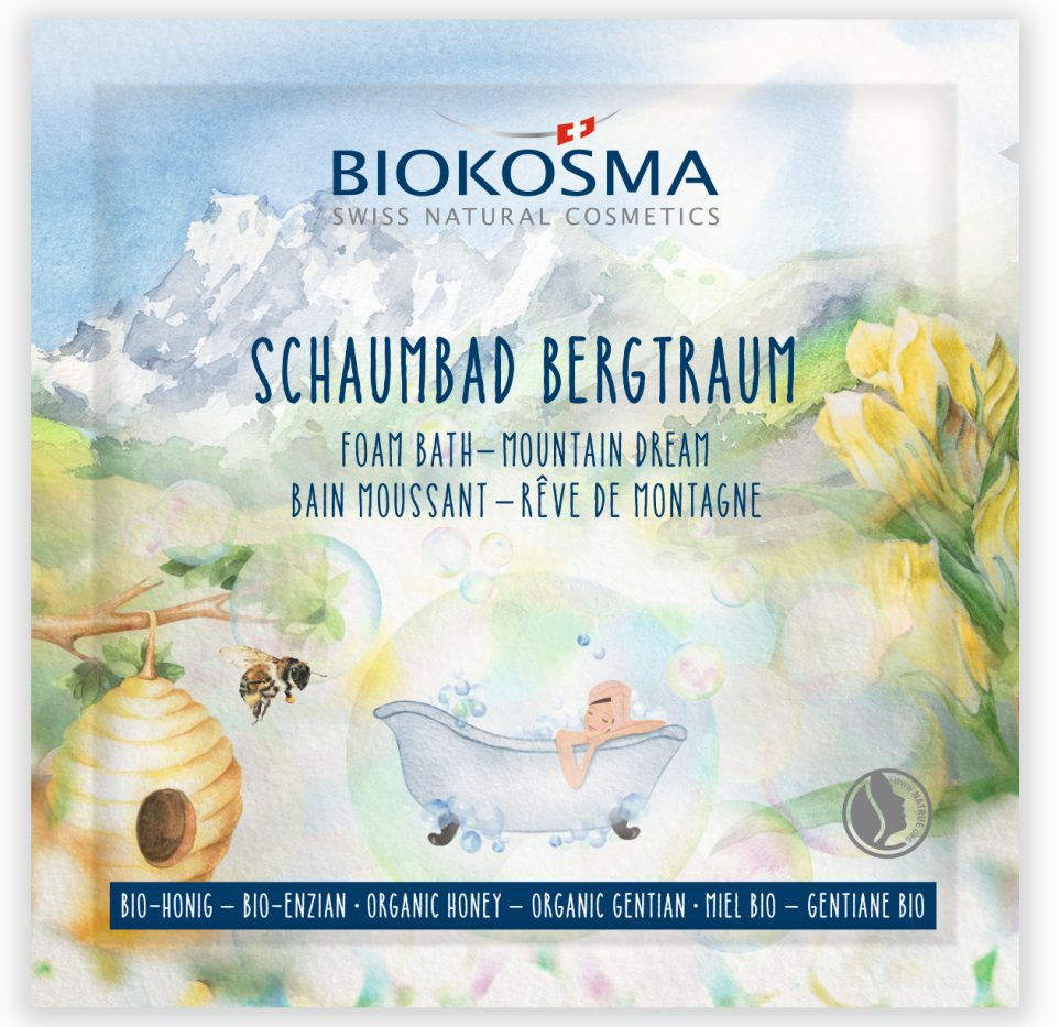 BIOKOSMA Schaumbad Bergtraum mit Honig und Enzian (25ml)