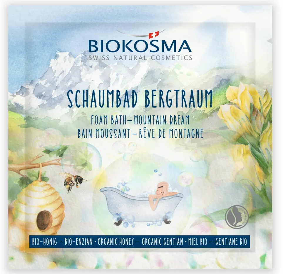 BIOKOSMA Schaumbad Bergtraum mit Honig und Enzian (25ml)