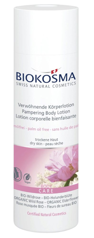 Biokosma Verwöhnende Körperlotion Bio-Wildrose – Bio-Holunderblüte