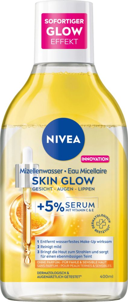 Nivea - Face Cleansing Skin Glow Serum Mizellenwasser, 400 ml