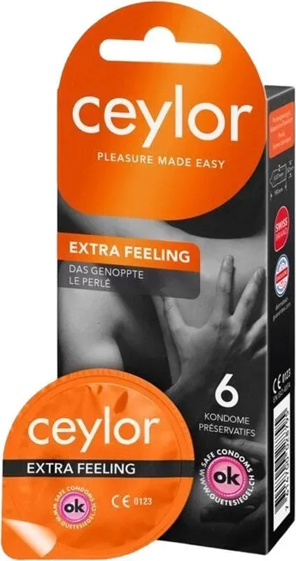 Ceylor - Extra Feeling Genoppte Kondome - Transparent - Latex - 6 Kondome